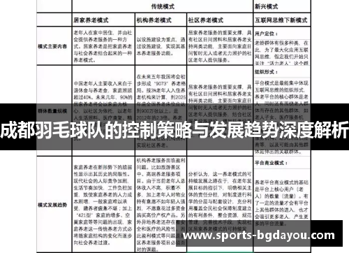 成都羽毛球队的控制策略与发展趋势深度解析